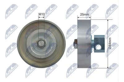 Tensioner Pulley, V-ribbed belt NTY RNK-NS-042