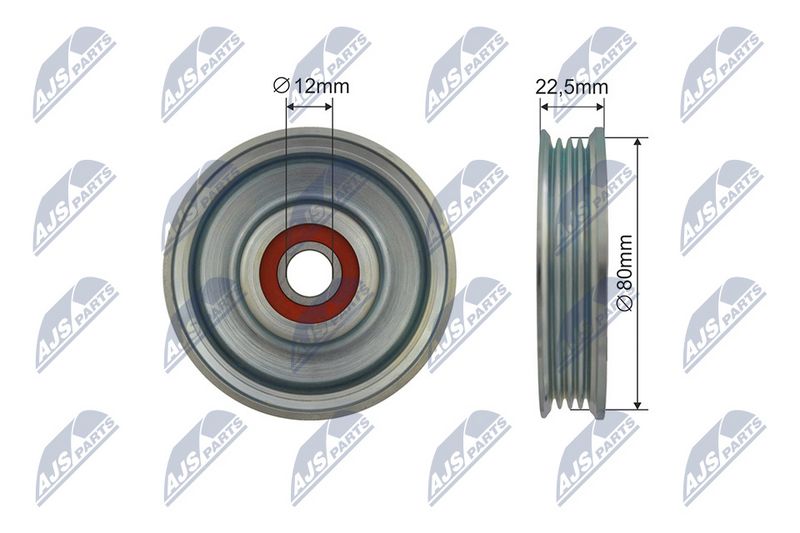 NTY RNK-NS-043 Tensioner Pulley, V-ribbed belt