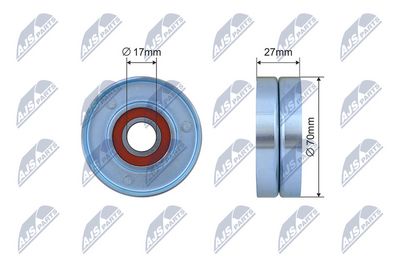 Tensioner Pulley, V-ribbed belt NTY RNK-NS-044