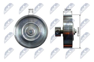 Tensioner Pulley, V-ribbed belt NTY RNK-NS-046