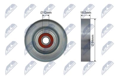 Tensioner Pulley, V-ribbed belt NTY RNK-NS-047