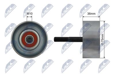 Tensioner Pulley, V-ribbed belt NTY RNK-NS-049