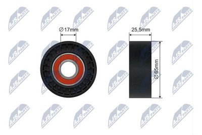 Tensioner Pulley, V-ribbed belt NTY RNK-PE-006