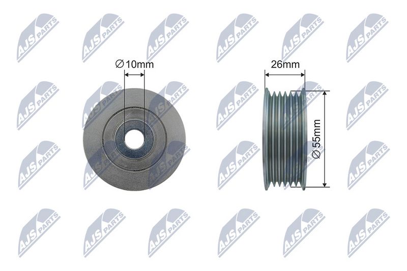 NTY RNK-PE-011 Tensioner Pulley, V-ribbed belt