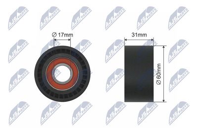 Tensioner Pulley, V-ribbed belt NTY RNK-PL-001