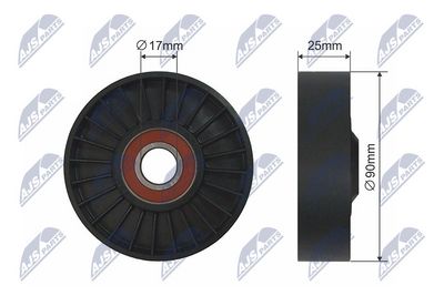 Tensioner Pulley, V-ribbed belt NTY RNK-PL-002
