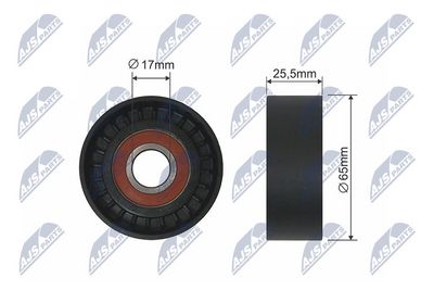 Tensioner Pulley, V-ribbed belt NTY RNK-PL-004