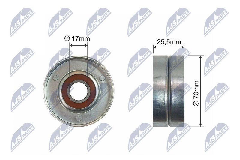NTY RNK-PL-016 Tensioner Pulley, V-ribbed belt
