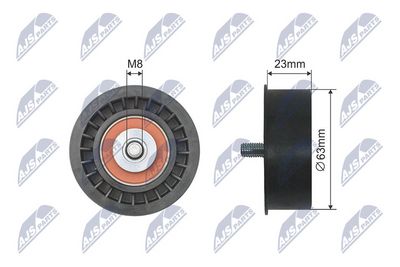 Deflection Pulley/Guide Pulley, timing belt NTY RNK-PL-019