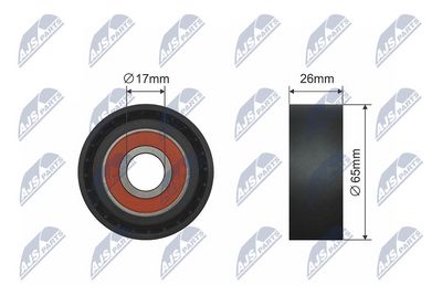 Deflection/Guide Pulley, V-ribbed belt NTY RNK-PL-021