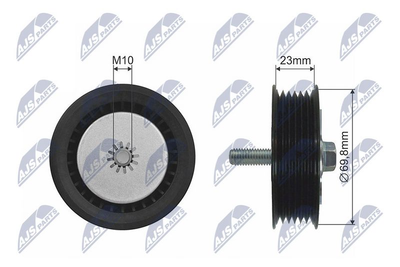 NTY RNK-PL-024 Deflection/Guide Pulley, V-ribbed belt
