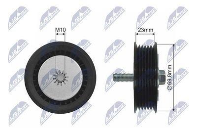 Deflection/Guide Pulley, V-ribbed belt NTY RNK-PL-024