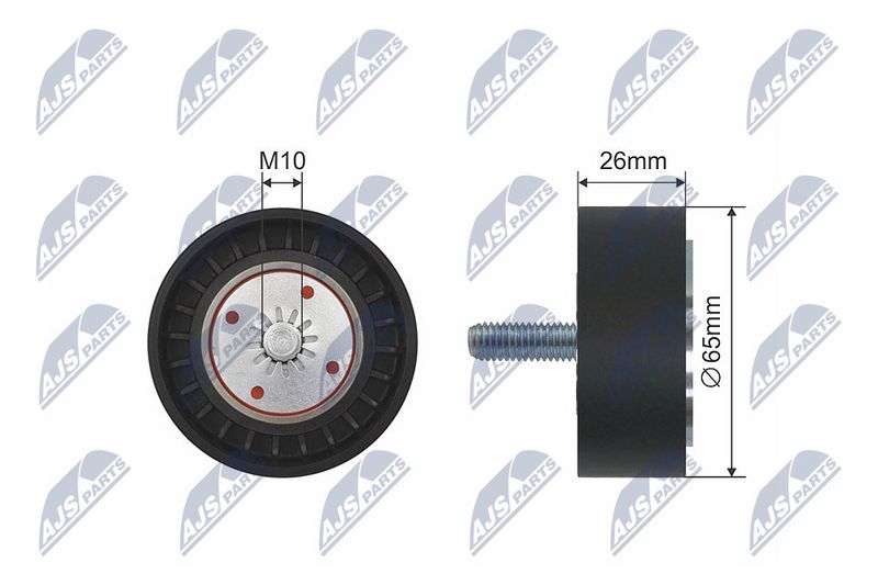 NTY RNK-PL-028 Tensioner Pulley, V-ribbed belt