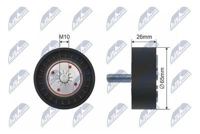 Tensioner Pulley, V-ribbed belt NTY RNK-PL-028