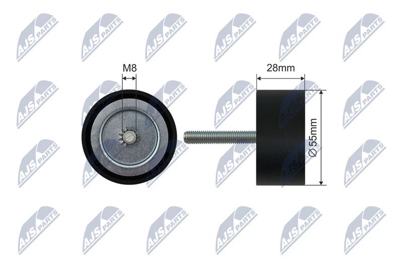 NTY RNK-PL-030 Tensioner Pulley, V-ribbed belt