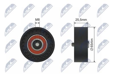 Tensioner Pulley, V-ribbed belt NTY RNK-PL-033