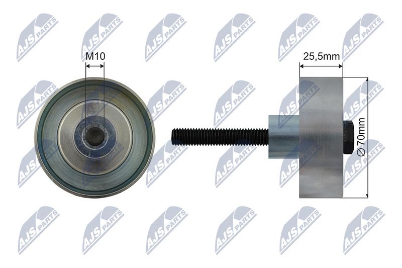 NTY RNK-PL-040 Tensioner Pulley, V-ribbed belt