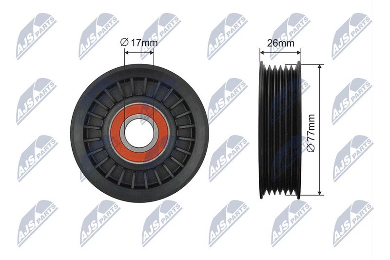 NTY RNK-PL-041 Tensioner Pulley, V-ribbed belt