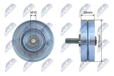 Deflection/Guide Pulley, V-ribbed belt NTY RNK-PL-045