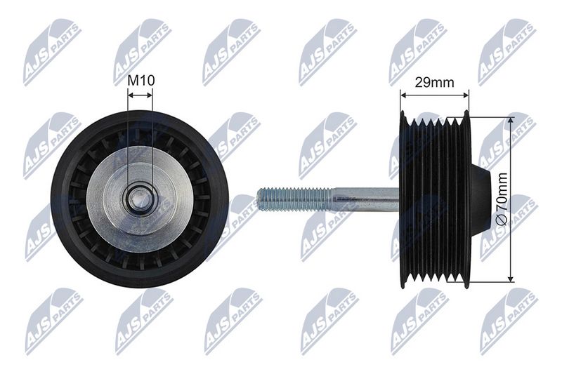NTY RNK-PS-002 Tensioner Pulley, V-ribbed belt