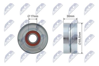Tensioner Pulley, V-ribbed belt NTY RNK-RE-004