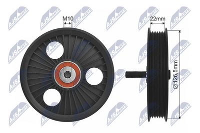 Deflection/Guide Pulley, V-ribbed belt NTY RNK-RE-008