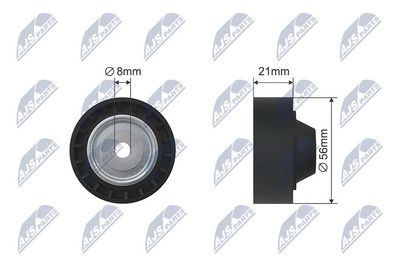 Deflection/Guide Pulley, V-ribbed belt NTY RNK-RE-009