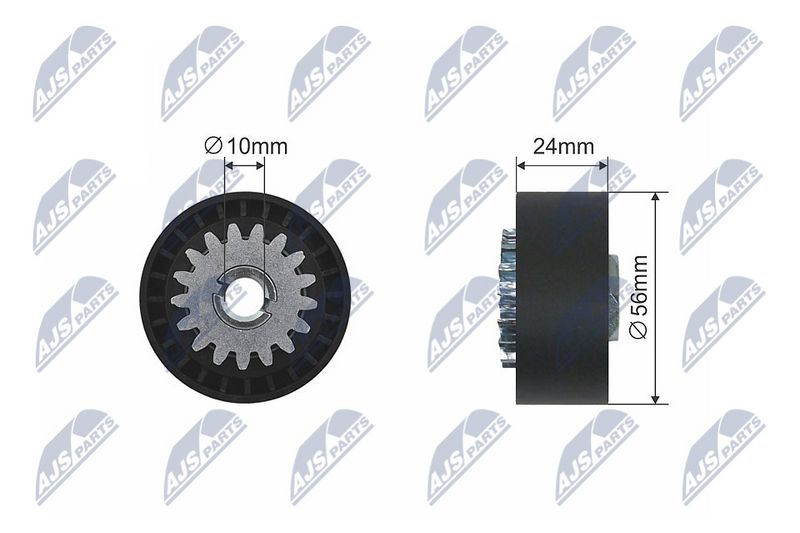 NTY RNK-RE-010 Tensioner Pulley, V-ribbed belt