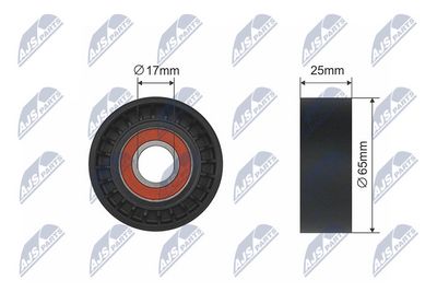 Tensioner Pulley, V-ribbed belt NTY RNK-RE-014