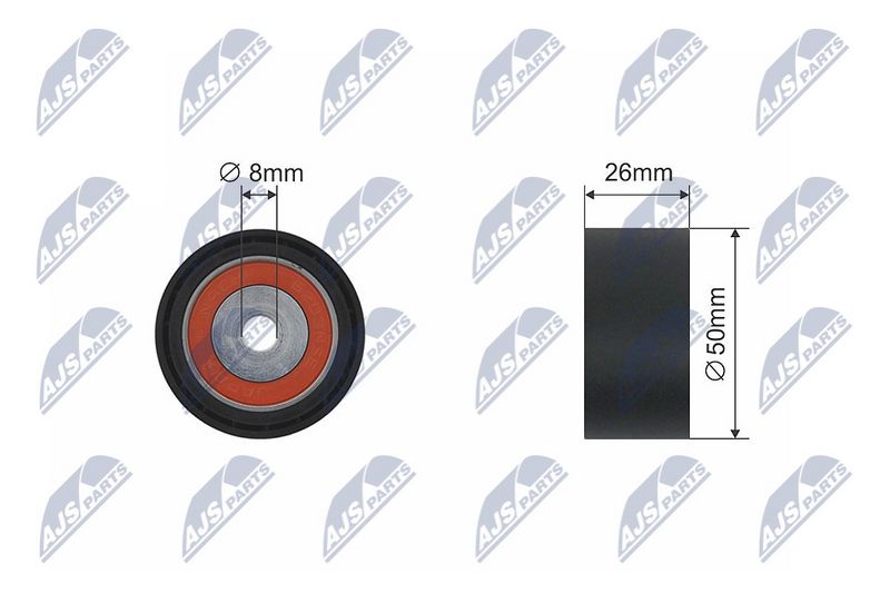 NTY RNK-RE-015 Deflection/Guide Pulley, V-ribbed belt