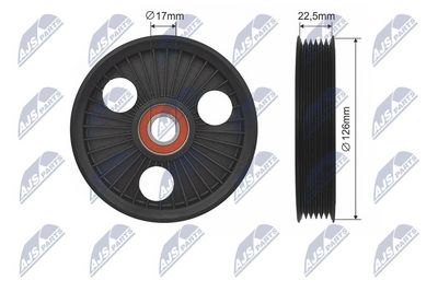Deflection/Guide Pulley, V-ribbed belt NTY RNK-RE-016