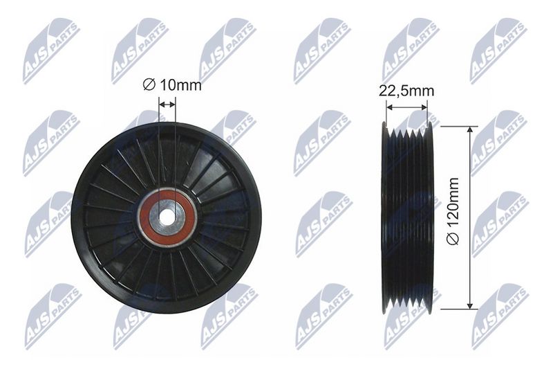 NTY RNK-RE-017 Deflection/Guide Pulley, V-ribbed belt