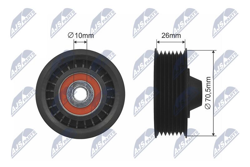 NTY RNK-RE-018 Deflection/Guide Pulley, V-ribbed belt