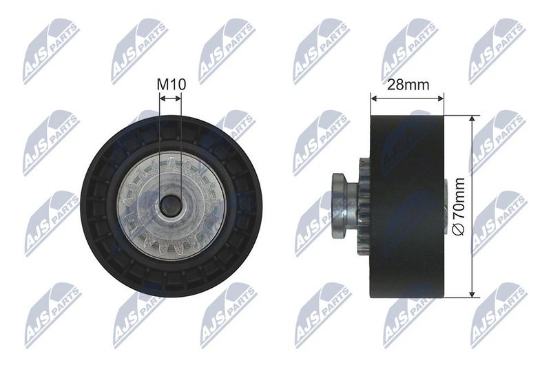 NTY RNK-RE-020 Tensioner Pulley, V-ribbed belt
