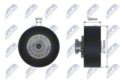 Tensioner Pulley, V-ribbed belt NTY RNK-RE-020