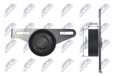 Tensioner Pulley, V-ribbed belt NTY RNK-RE-022
