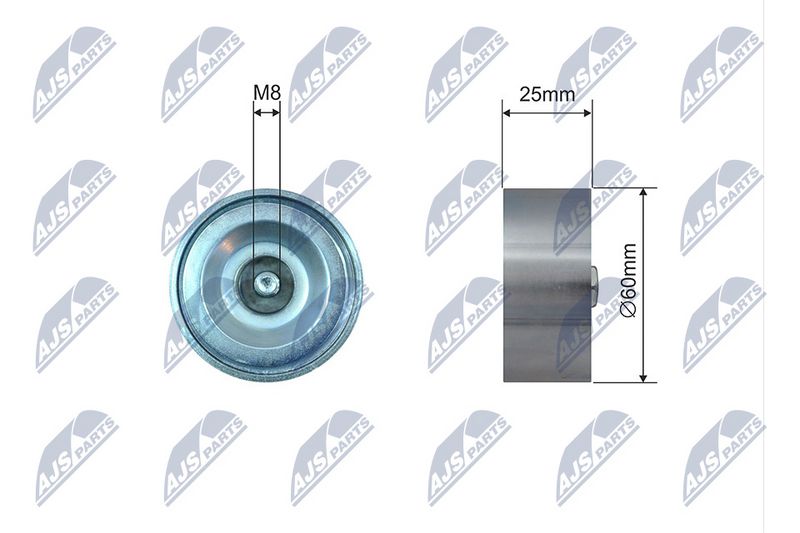 NTY RNK-RE-026 Tensioner Pulley, V-ribbed belt