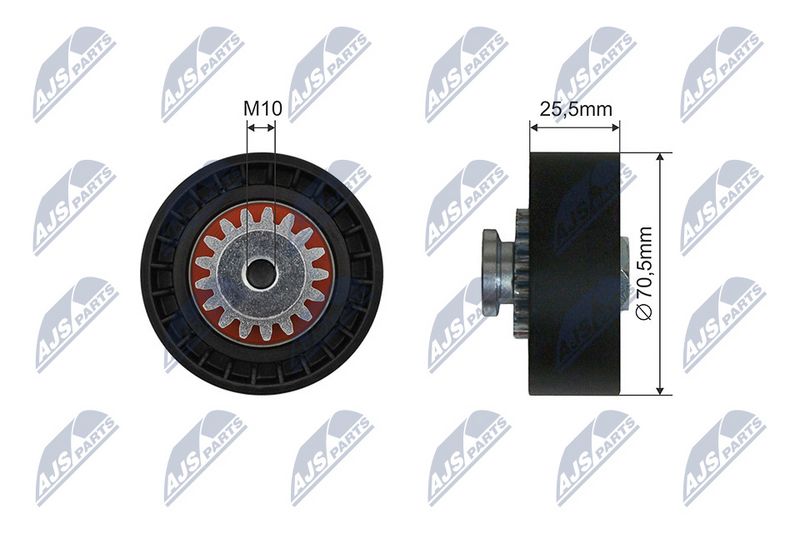 NTY RNK-RE-036 Tensioner Pulley, V-ribbed belt