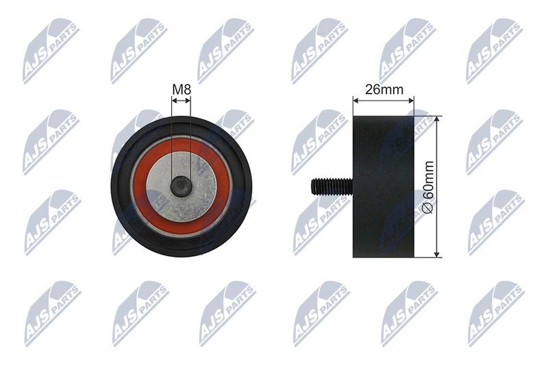 NTY RNK-RE-039 Tensioner Pulley, V-ribbed belt
