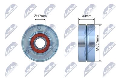 Tensioner Pulley, V-ribbed belt NTY RNK-RE-042