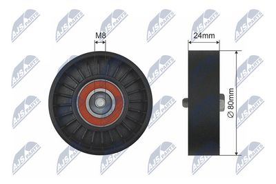 Deflection/Guide Pulley, V-ribbed belt NTY RNK-SA-002