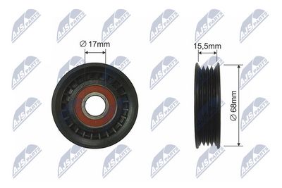 Deflection/Guide Pulley, V-ribbed belt NTY RNK-SB-000