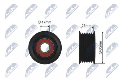 Deflection/Guide Pulley, V-ribbed belt NTY RNK-SU-007