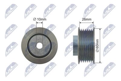 Deflection/Guide Pulley, V-ribbed belt NTY RNK-SU-010