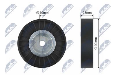 Tensioner Pulley, V-ribbed belt NTY RNK-SU-012