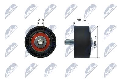 Tensioner Pulley, V-ribbed belt NTY RNK-SU-013