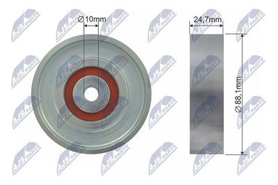 Deflection/Guide Pulley, V-ribbed belt NTY RNK-TY-031