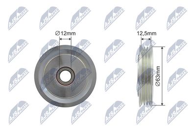 Deflection/Guide Pulley, V-ribbed belt NTY RNK-TY-034