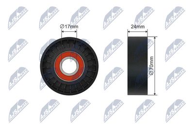 Tensioner Pulley, V-ribbed belt NTY RNK-TY-038