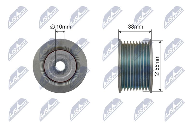 NTY RNK-TY-042 Tensioner Pulley, V-ribbed belt